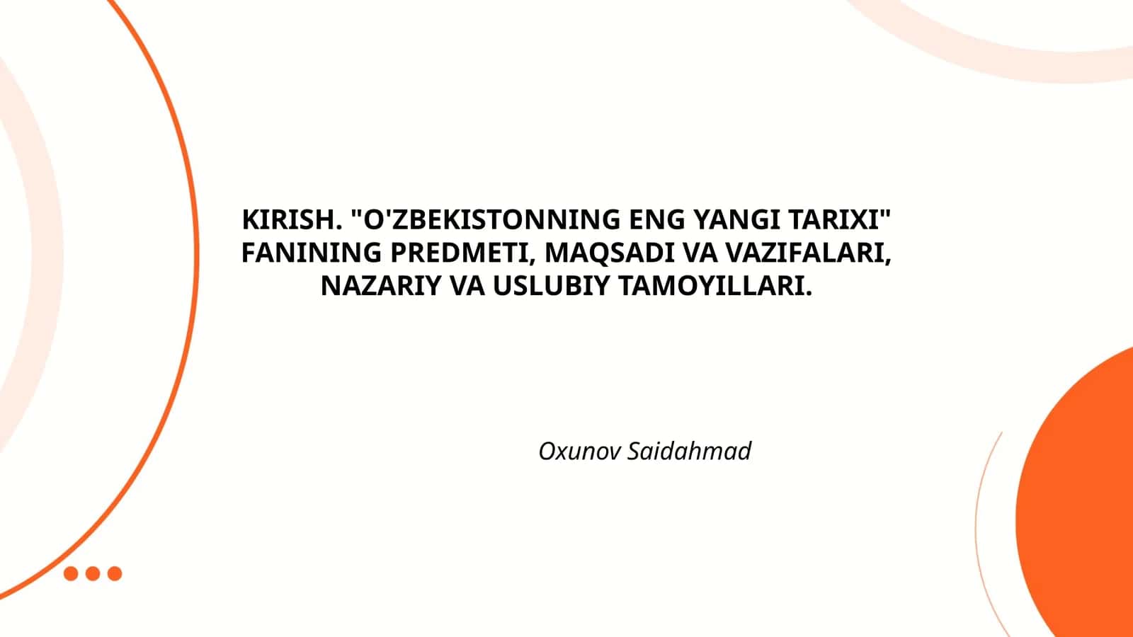 O'zbekistonning eng yangi tarixi 1