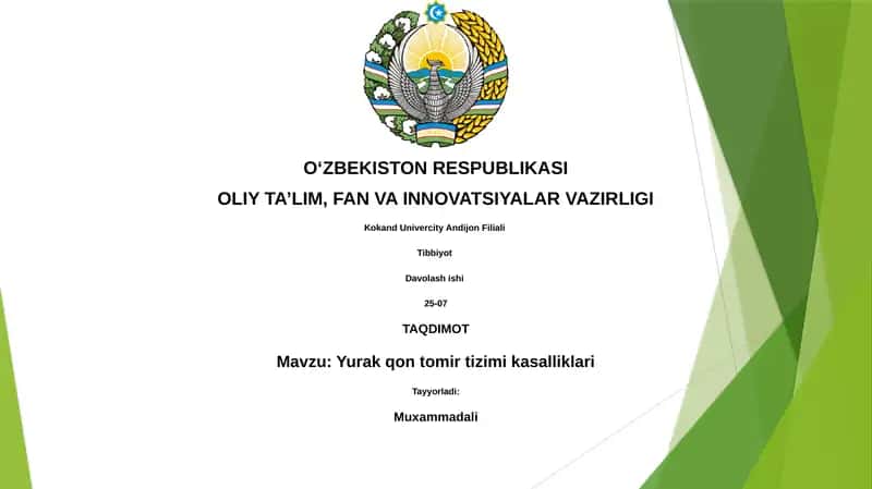 Yurak-qon tomir kasalliklari 1