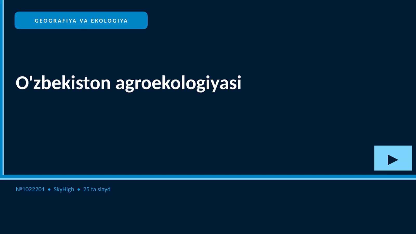 O'zbekiston agroekologiyasi 1