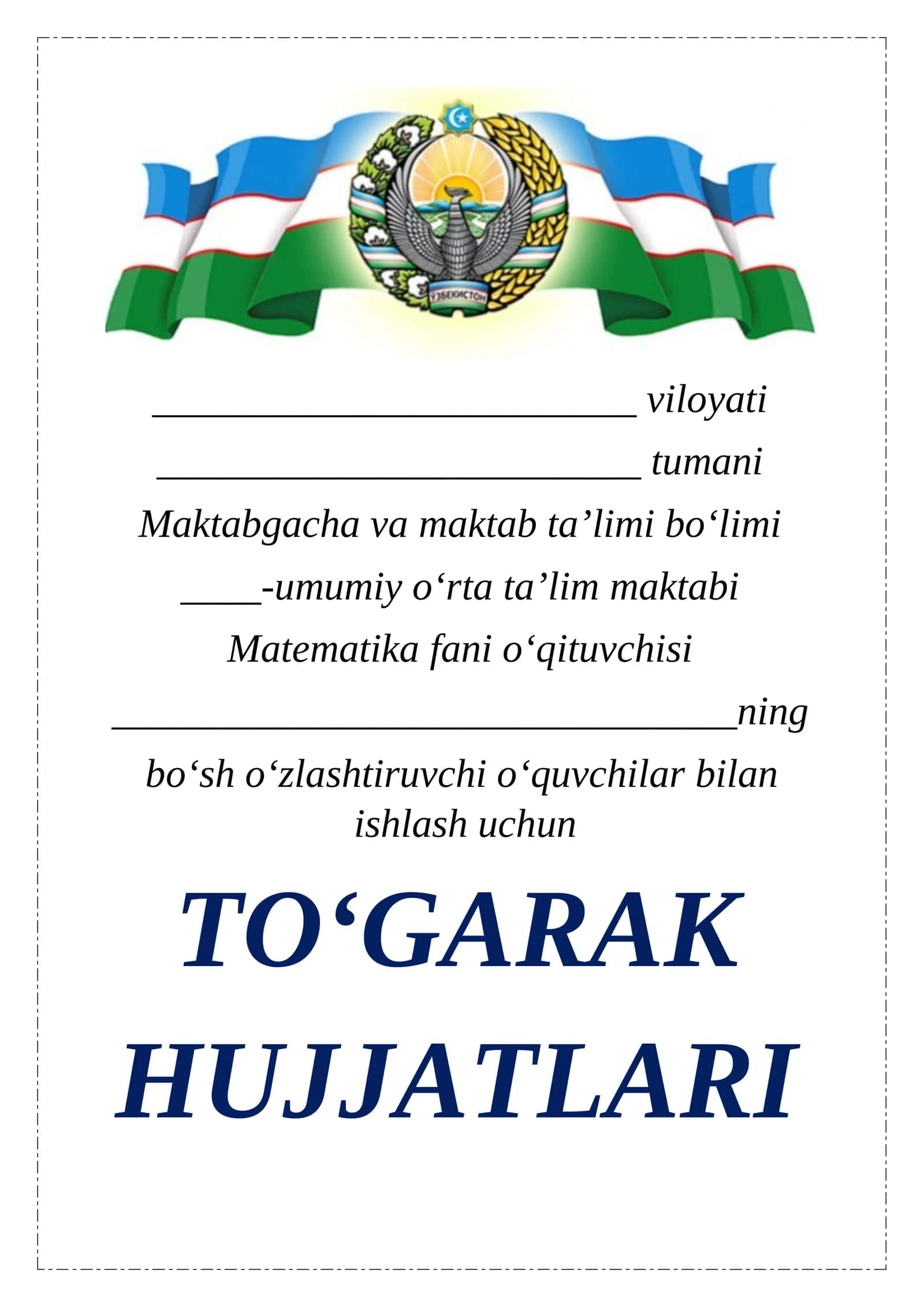 7-8-sinflar uchun 34 soatli iqtidorli o'quvchilar bilan ishlash to'garagi hujjatlari 1