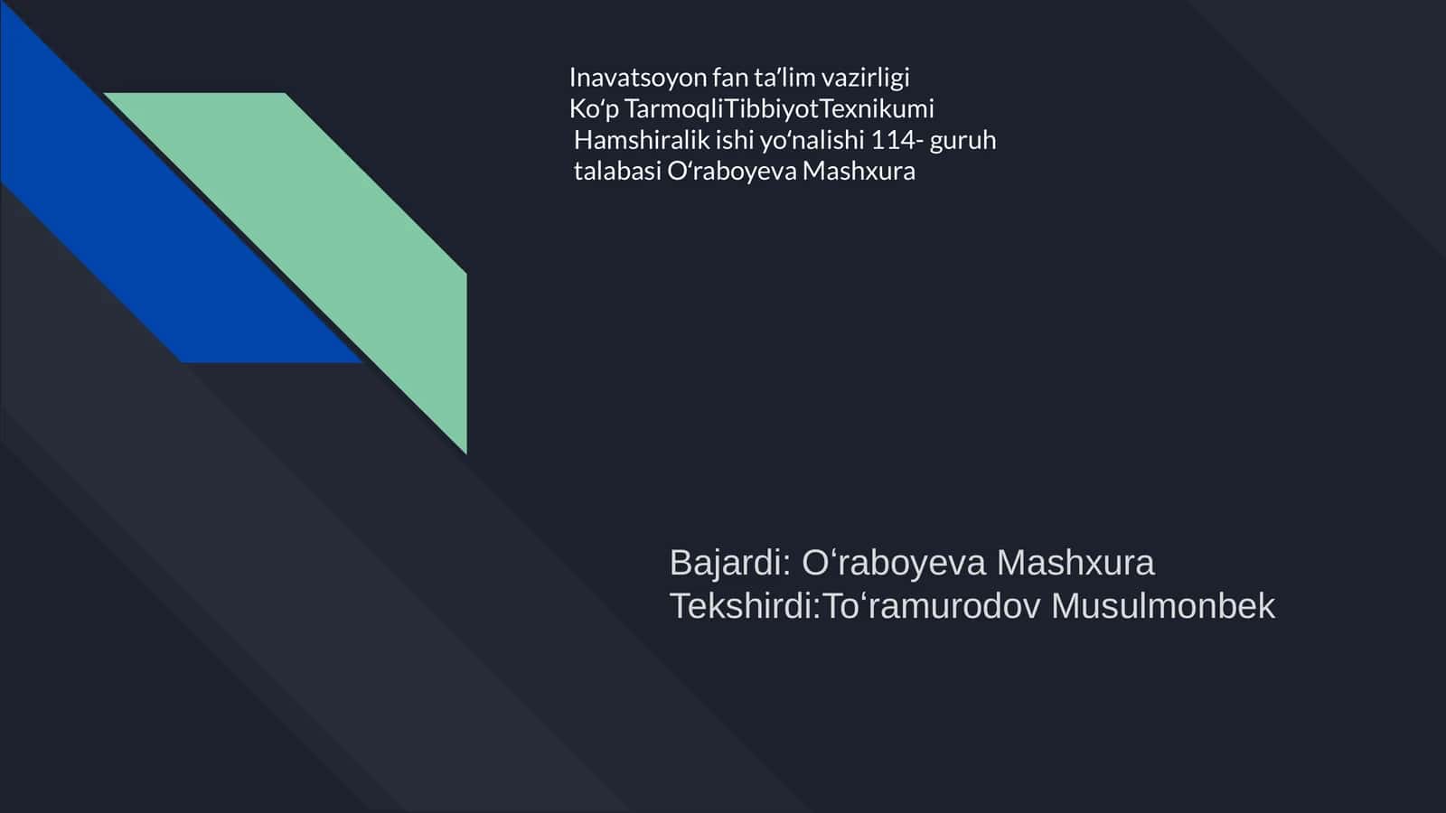 Koʻp TarmoqliTibbiyotTexnikumi 1