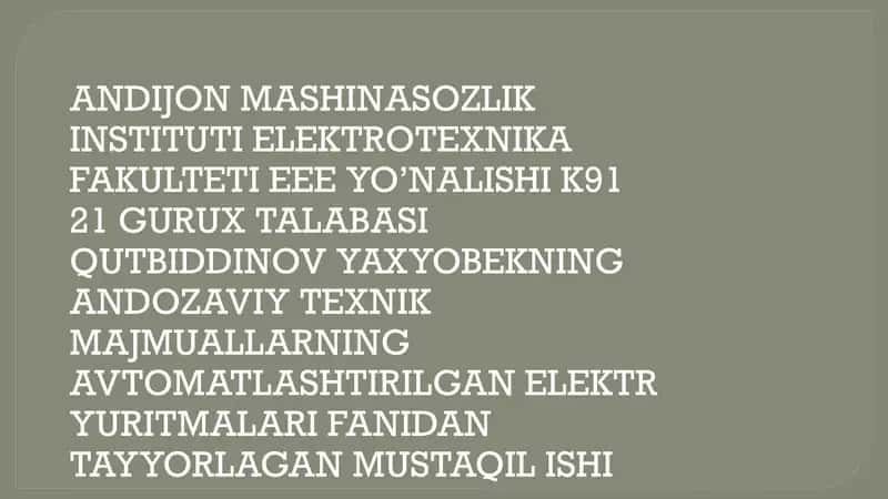 Elektr Yuritmalari 1