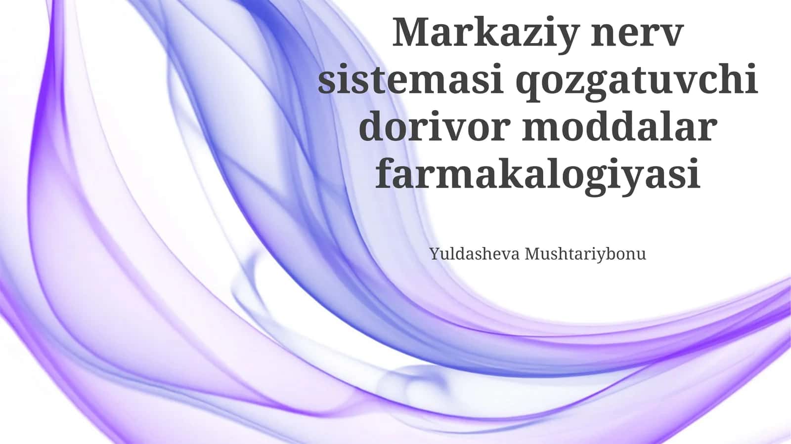 Markaziy nerv sistemasi qozgatuvchi dorivor moddalar farmakologiyasi 1