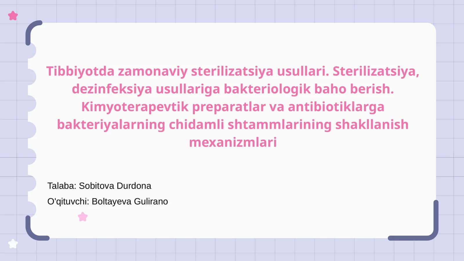 Tibbiyotda zamonaviy sterilizatsiya usullari 1