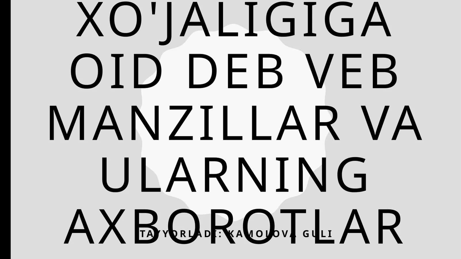 Qishloq xo'jaligiga oid deb veb manzillar va ularning axborotlarni ko'chirib olish 1