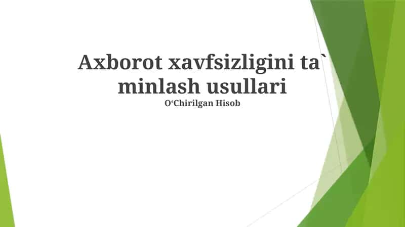 Axborot xavfsizligi 1