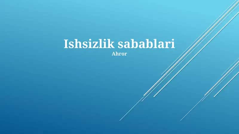 Ishsizlik sabablari 1