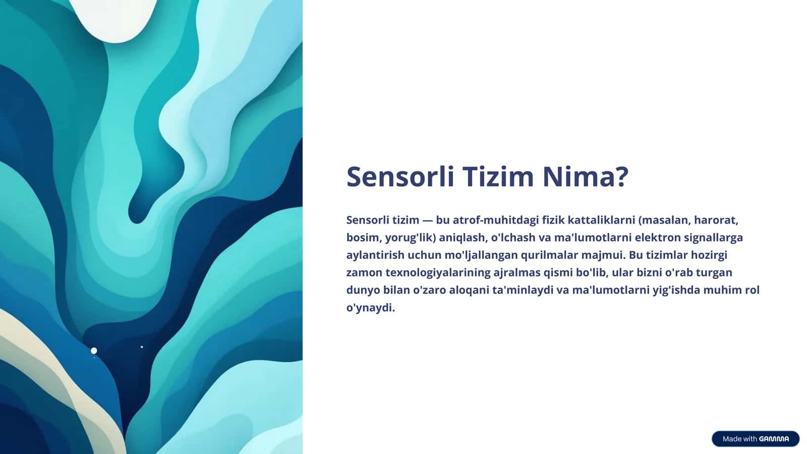 Sensorli Tizim Nima? 1