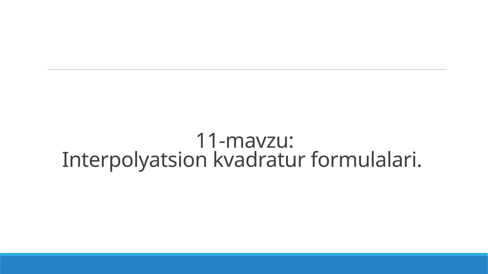 Interpolyatsion kvadratur formulalari 1