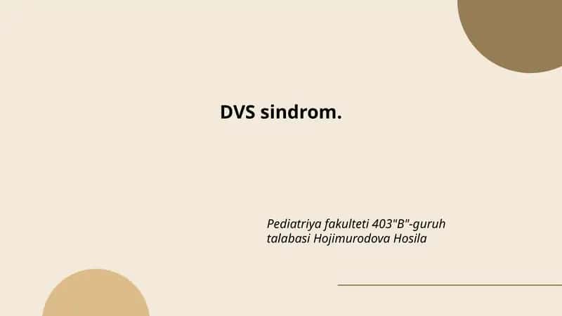 DVS sindrom 1