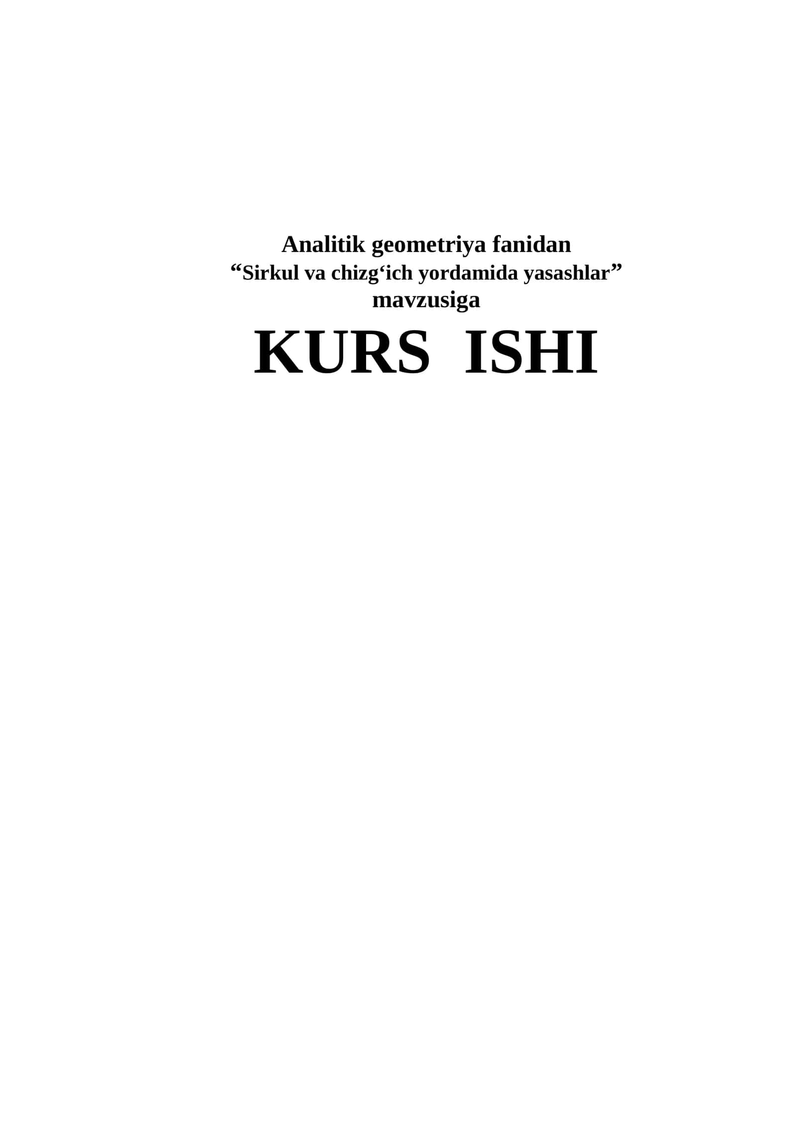 Sirkul va chizg‘ich yordamida yasashlar 1