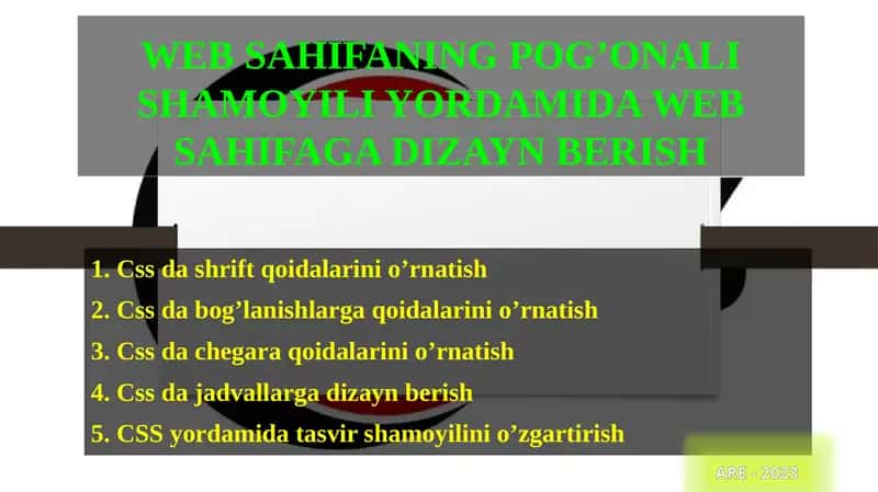 CSS da shrift qoidalarini o'rnatish 1