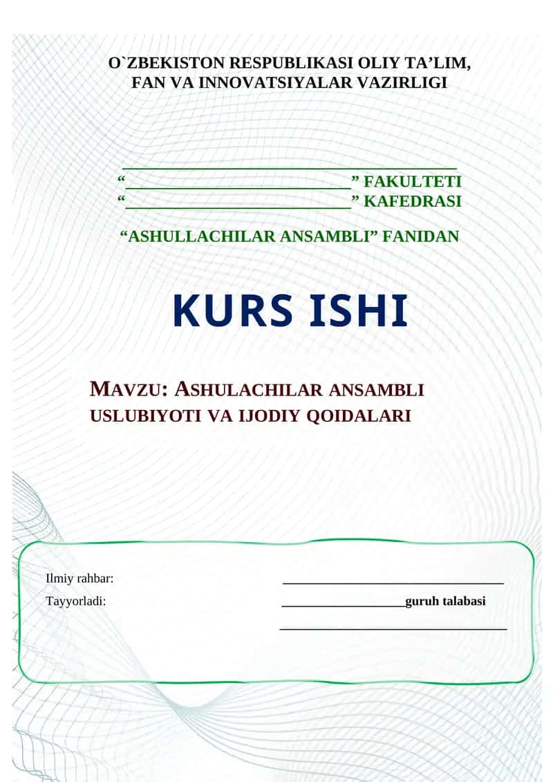 ASHULACHILAR ANSAMBLI USLUBIYOTI VA IJODIY QOIDALARI 1