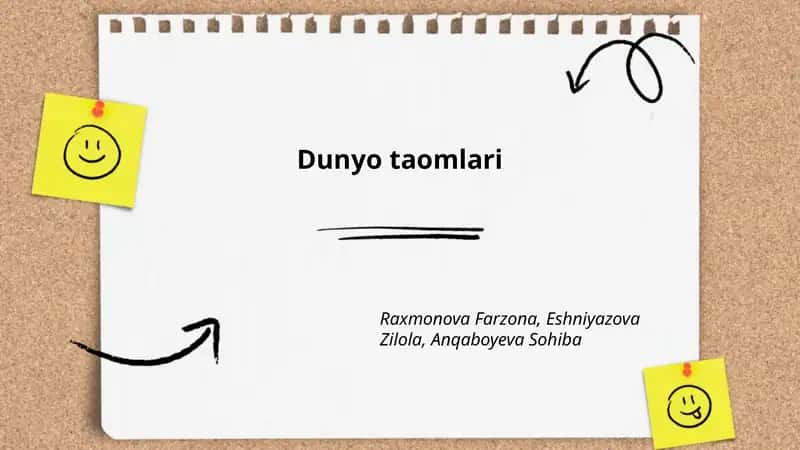 Dunyo taomlari 1