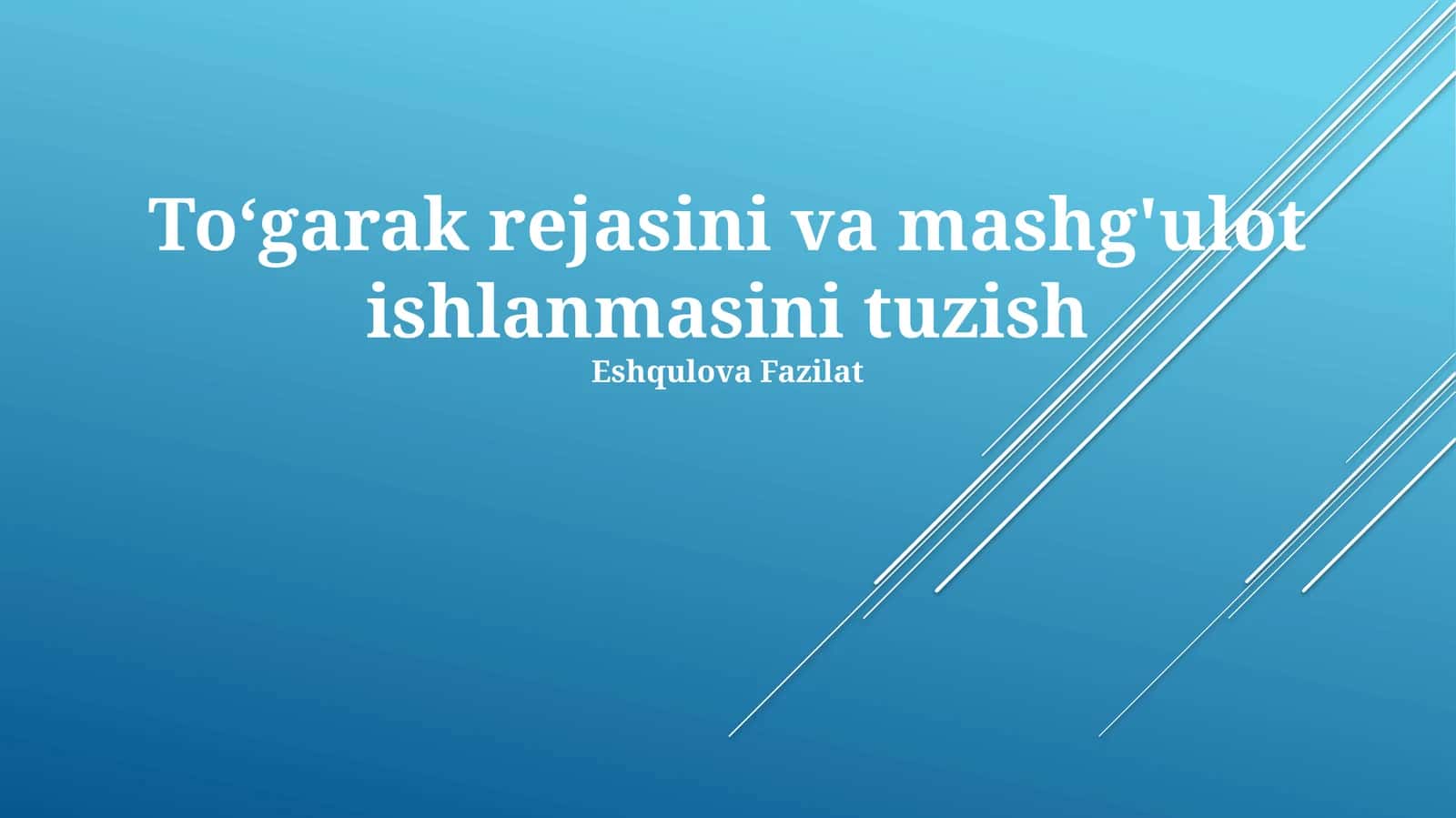Davra Rejasi Ishlab Chiqish 1