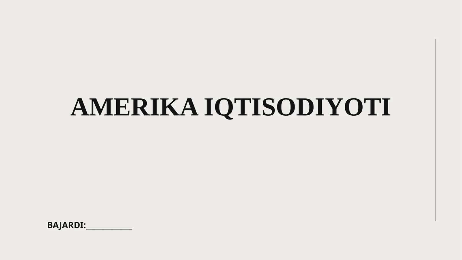 AMERIKA IQTISODIYOTI 1