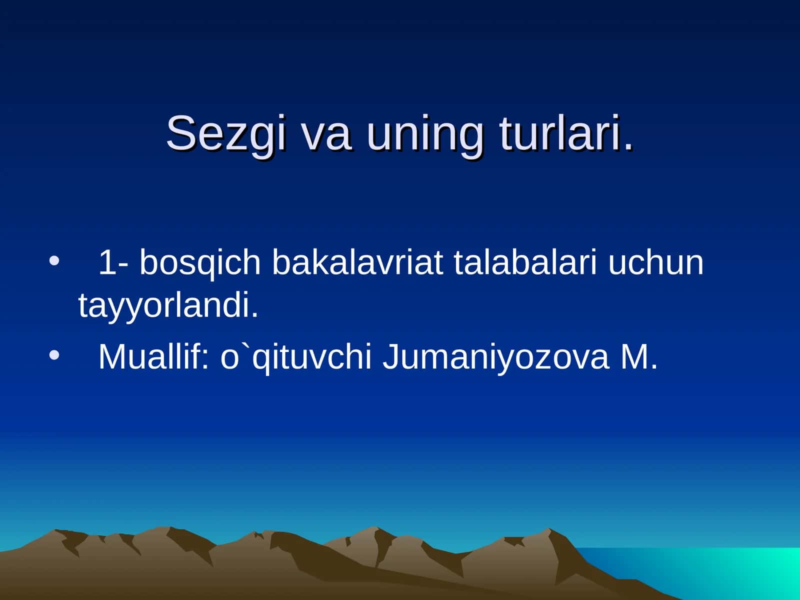 Sеzgiva uning turlari 1