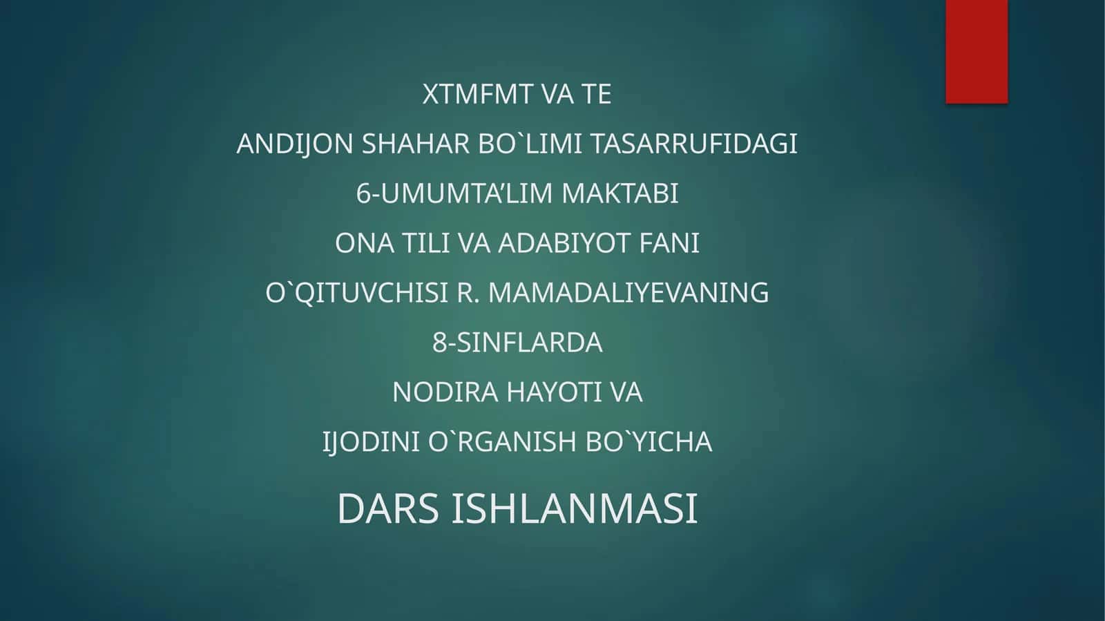 NODIRA LIRIKASI 1