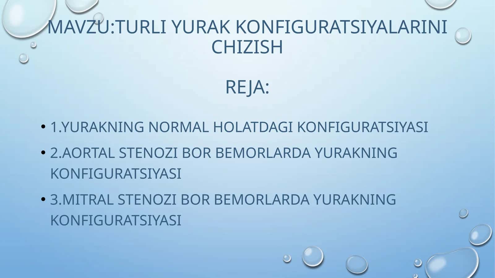 TURLI YURAK KONFIGURATSIYALARINI CHIZISH 1