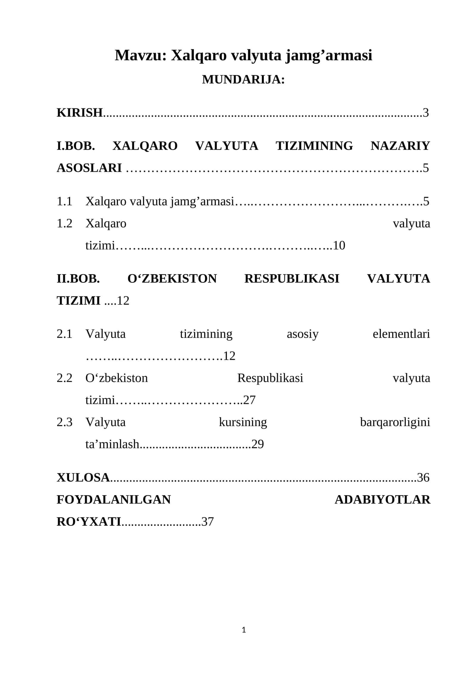 Xalqaro valyuta jamg’armasi 1