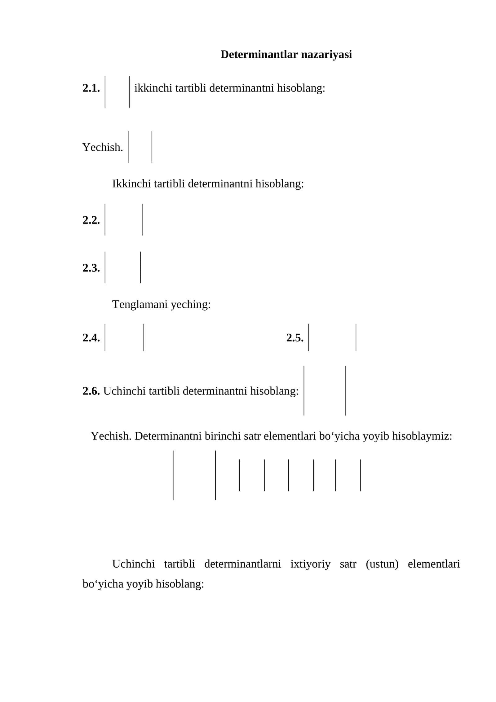 Determinantlar nazariyasi 1