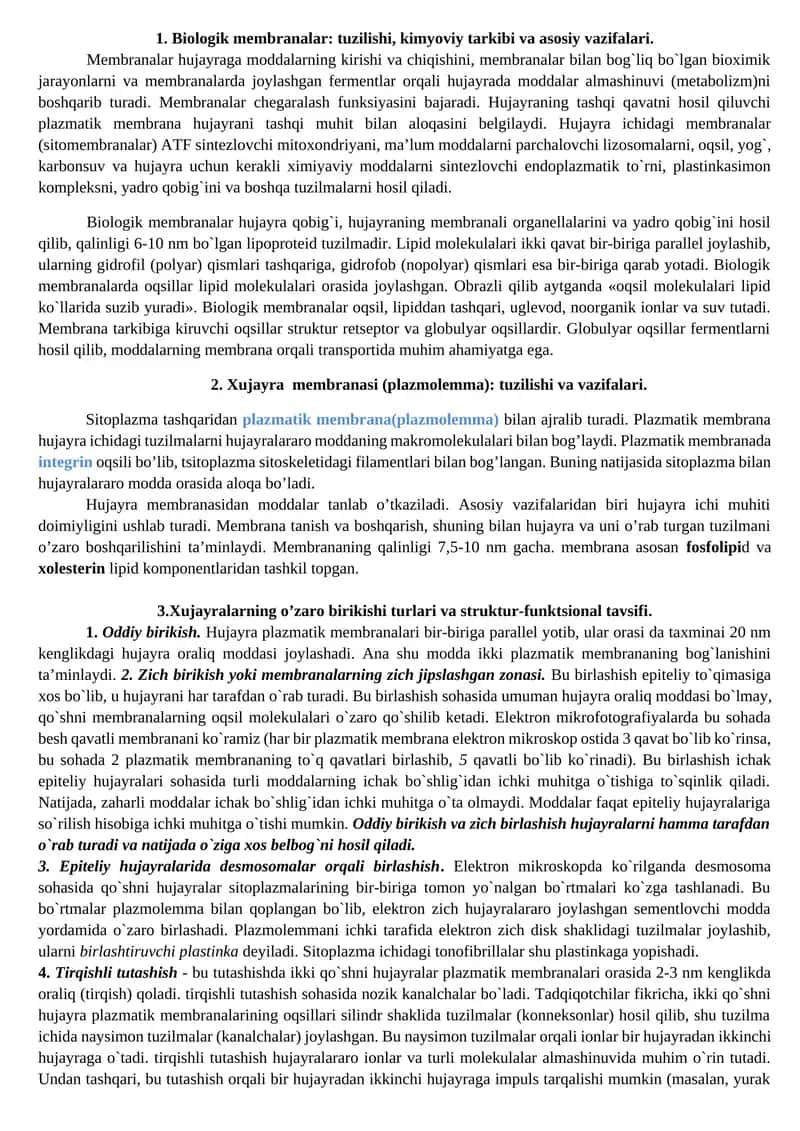 Biologik membranalar 1