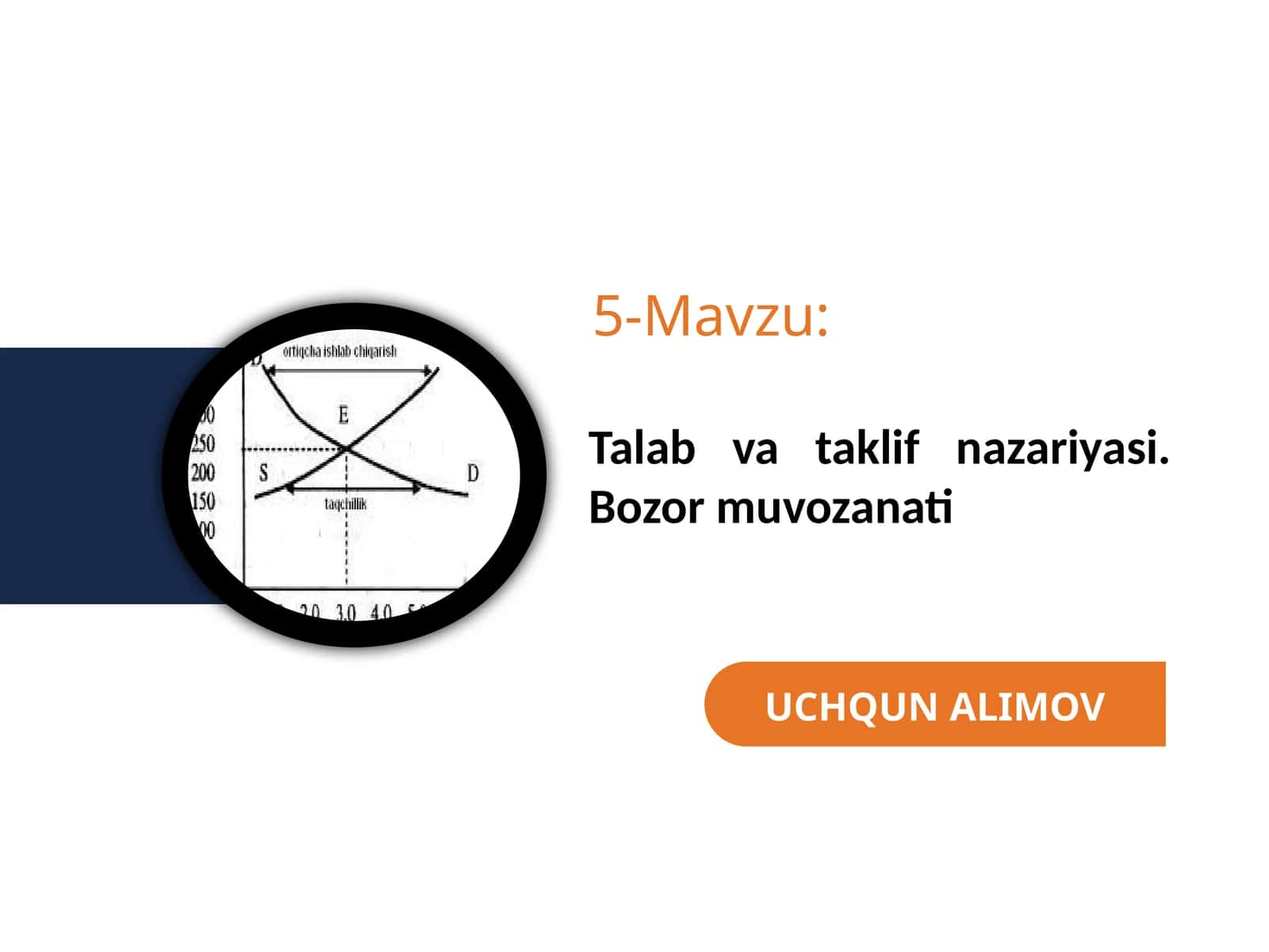 Talab va taklif nazariyasi. Bozor muvozanati 1