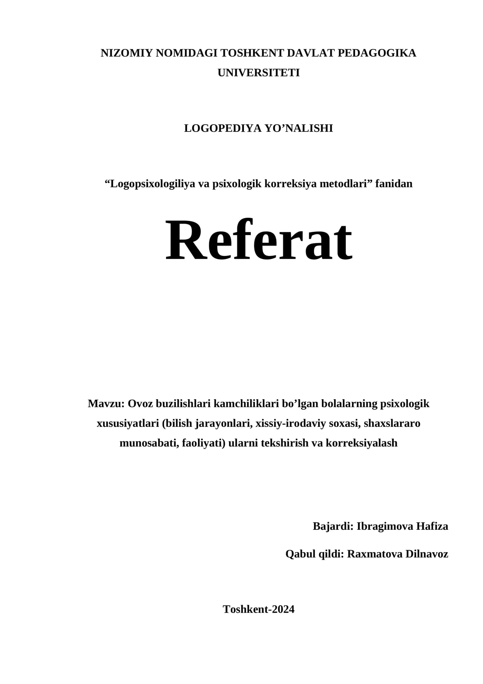 Logopsixologiliya va psixologik korreksiya metodlari 1