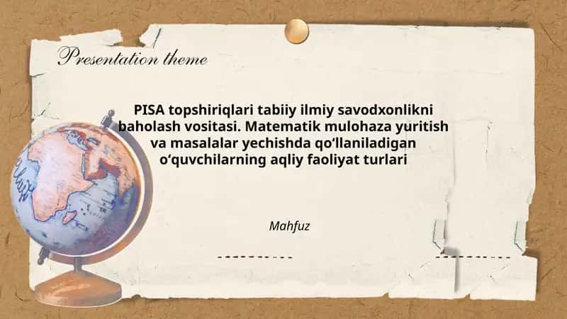 PISA topshiriqlari tabiiy ilmiy savodxonlikni baholash vositasi 1
