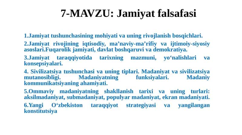 Jamiyat falsafasi 1