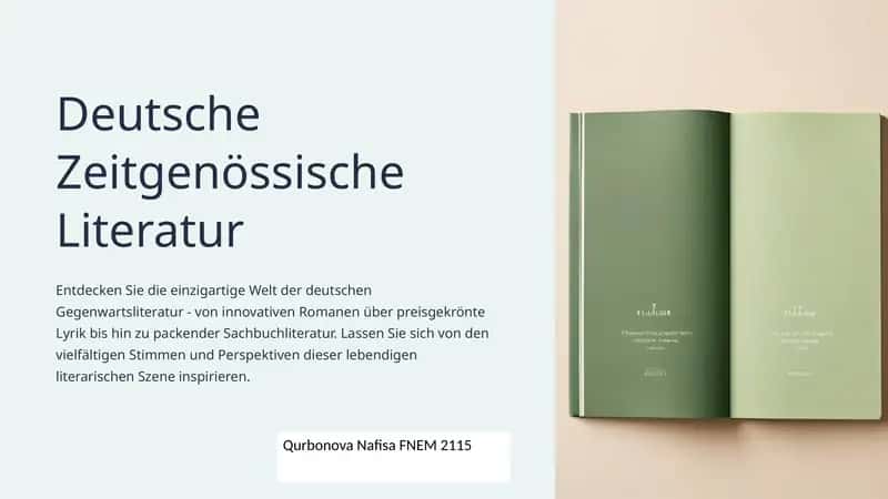 Deutsche Zeitgenössische Literatur 1