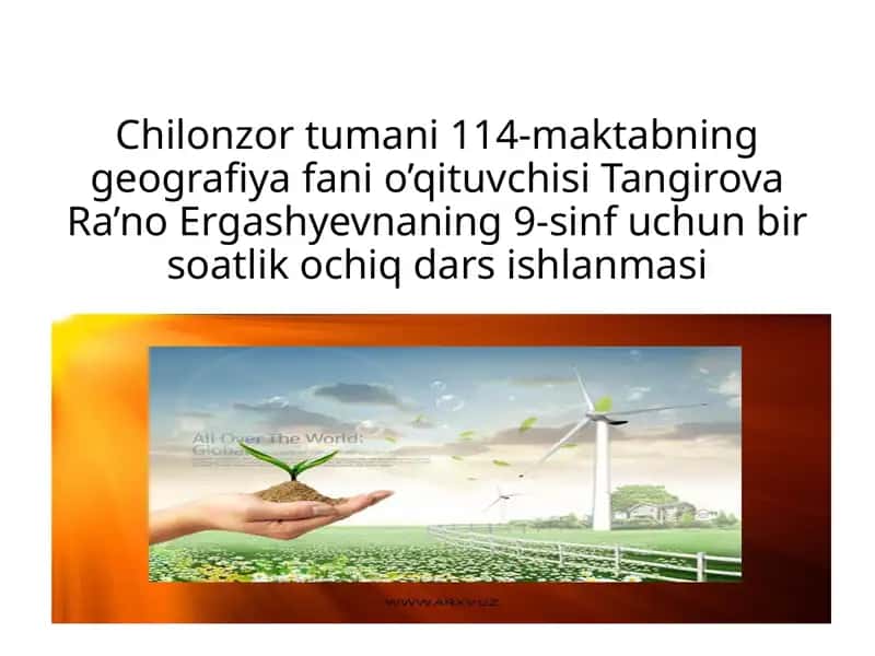 Tabiiy resurslar geografiyasi 1