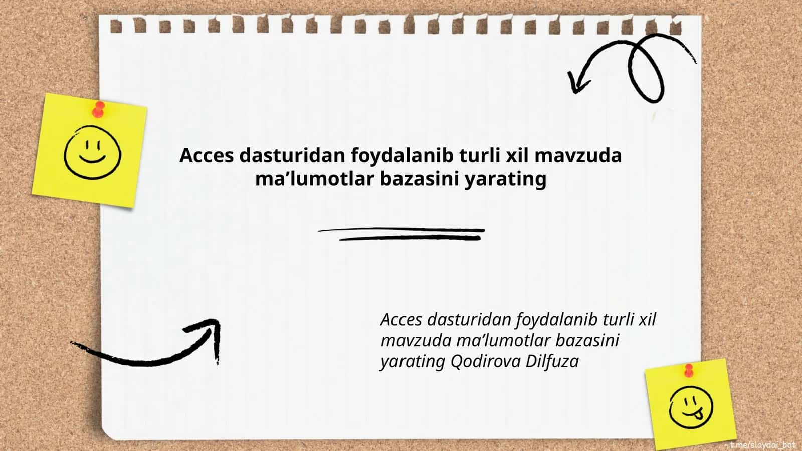 Turli xil mavzuda maʼlumotlar bazasi 1