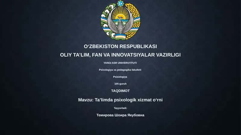 Taʼlimda psixologik xizmat oʻrni 1