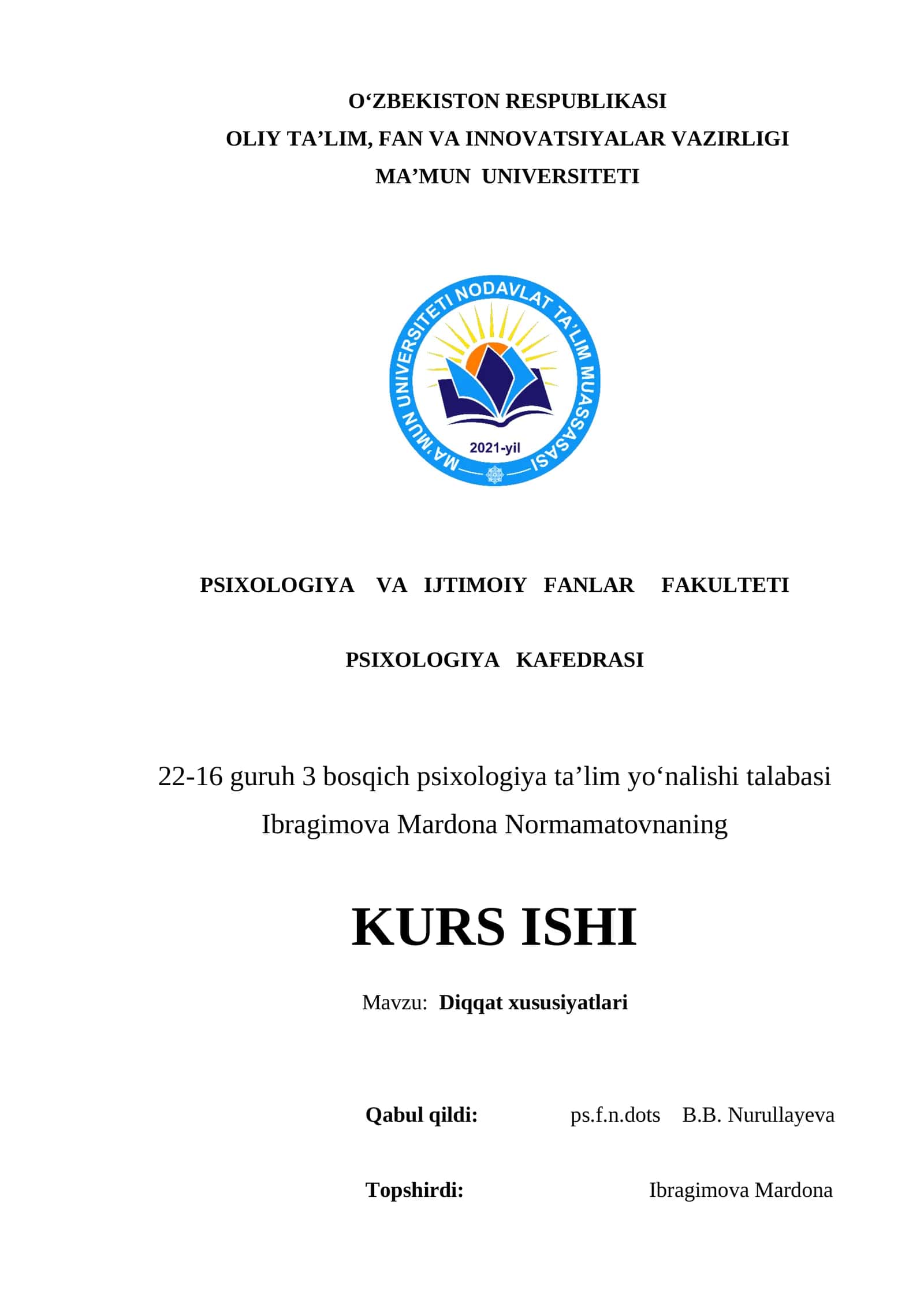 Diqqat xususiyatlari 1