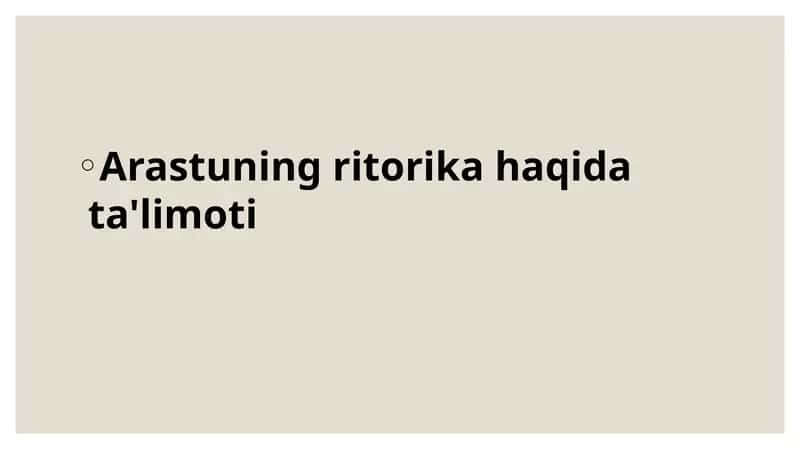 Arastuning ritorika haqida ta'limoti 1