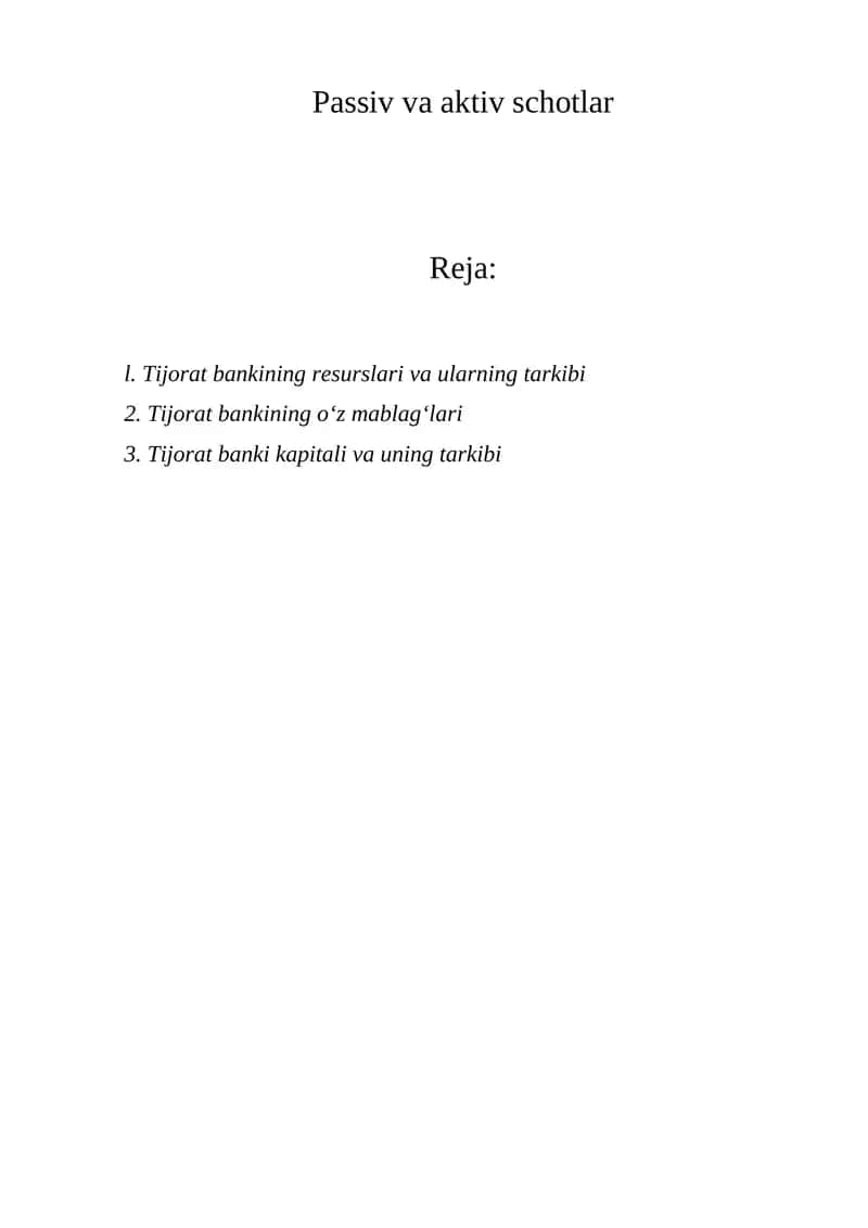 Tijorat banklarining schotlari 1