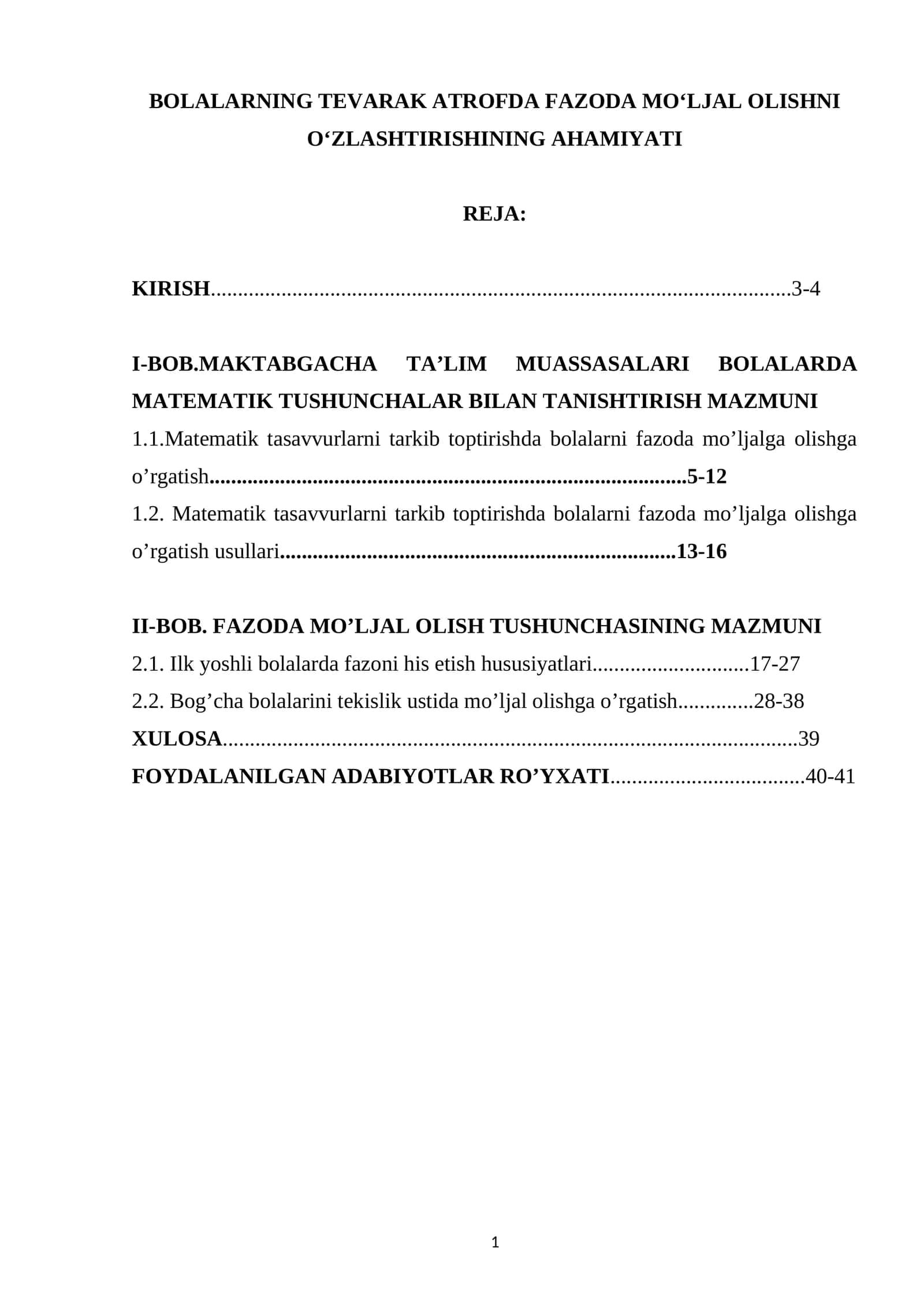 BOLALARNING TEVARAK ATROFDA FAZODA MOʻLJAL OLISHNI OʻZLASHTIRISHINING AHAMIYATI 1