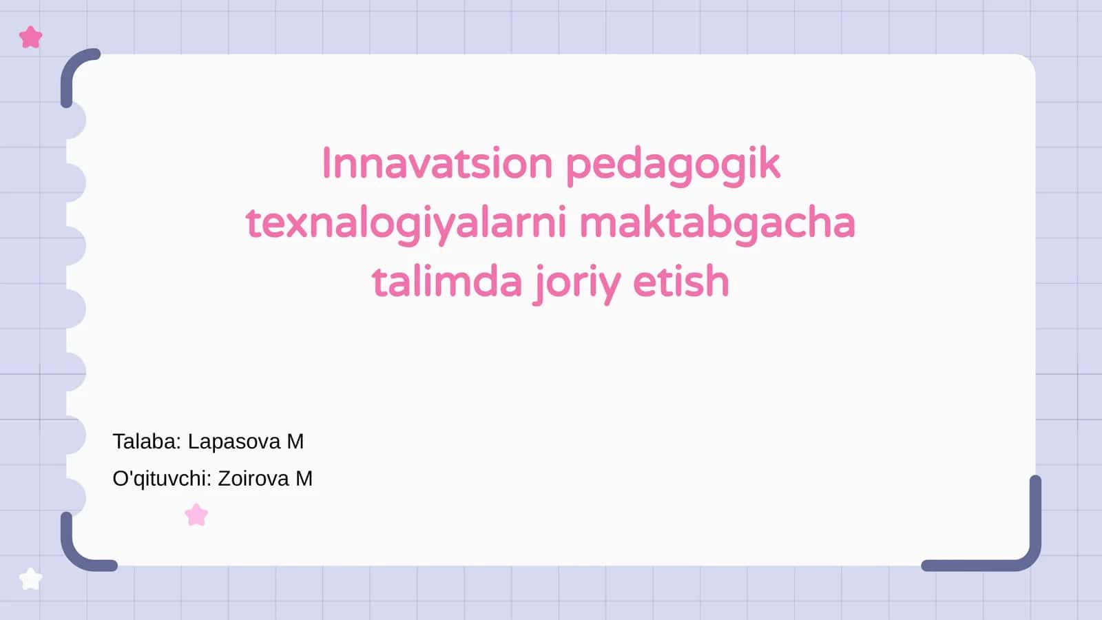 Innavatsion pedagogik texnalogiyalarni maktabgacha talimda joriy etish 1