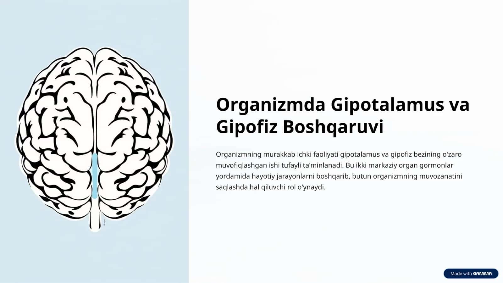 Organizmda Gipotalamus va Gipofiz Boshqaruvi 1