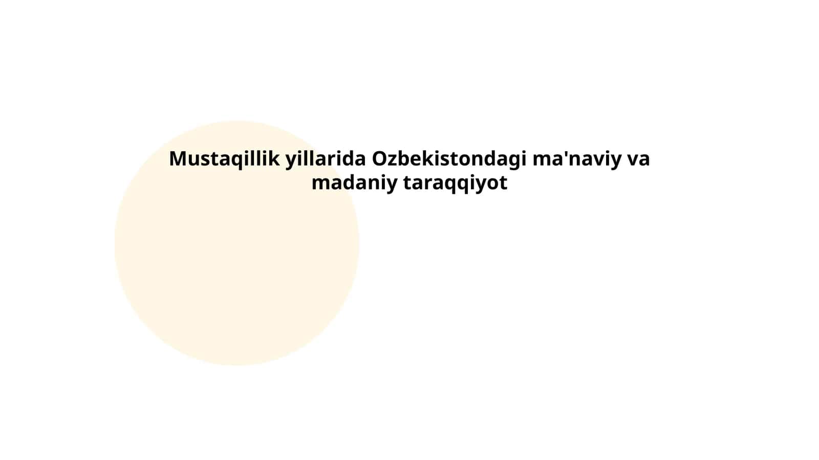 Oʻzbekistonning mustaqillik yillarida ma'naviy tiklanishi 1