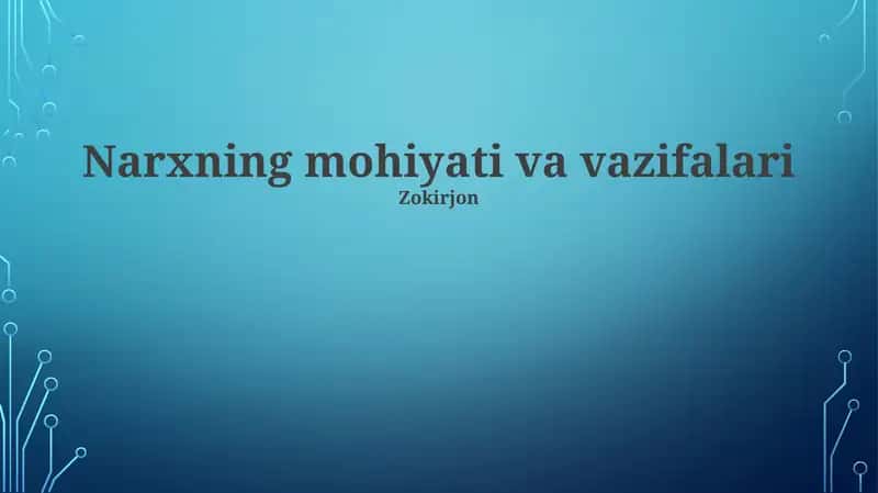 Narxning mohiyati va vazifalari 1