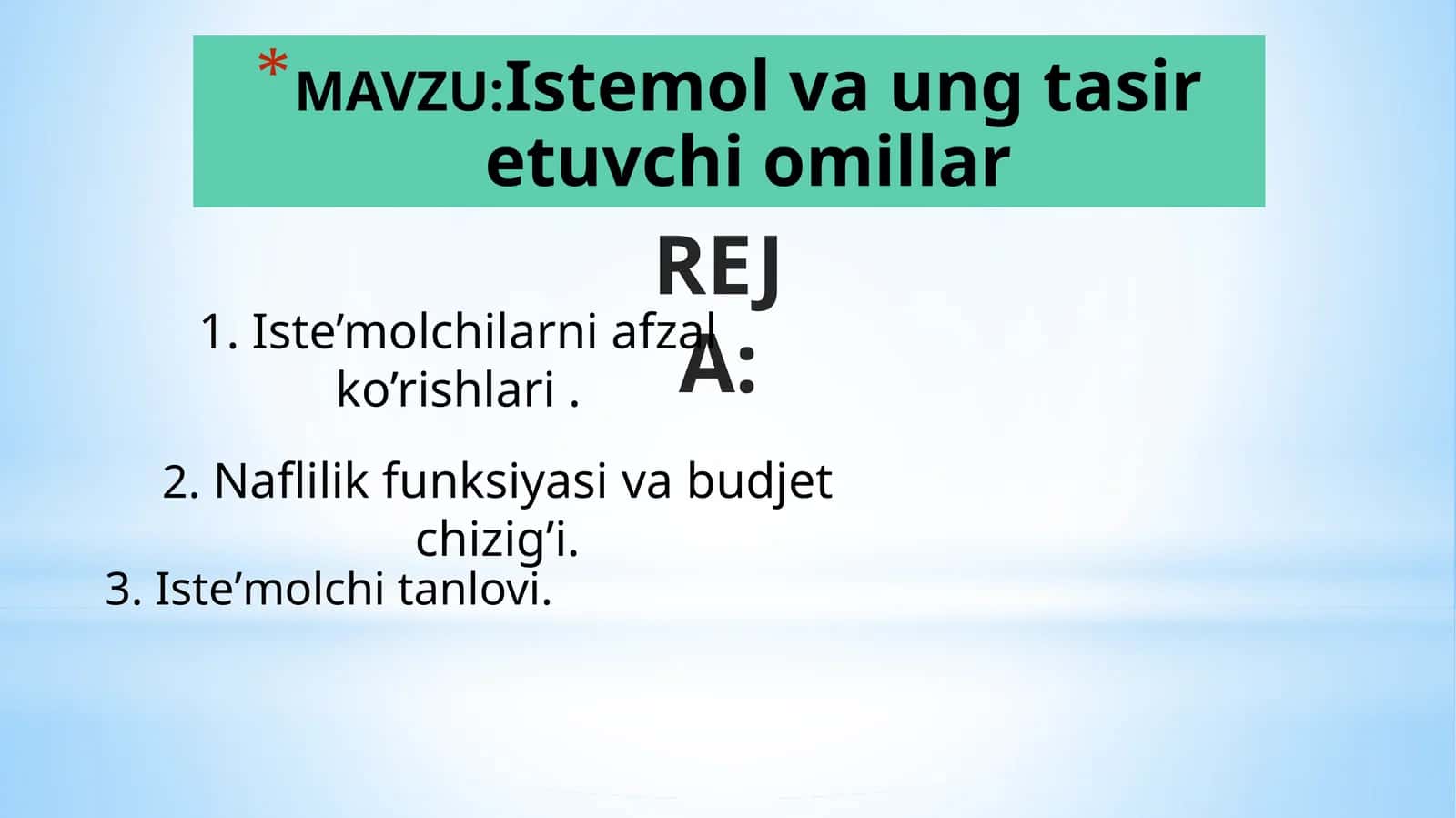 Istemol va ung tasir etuvchi omillar 1