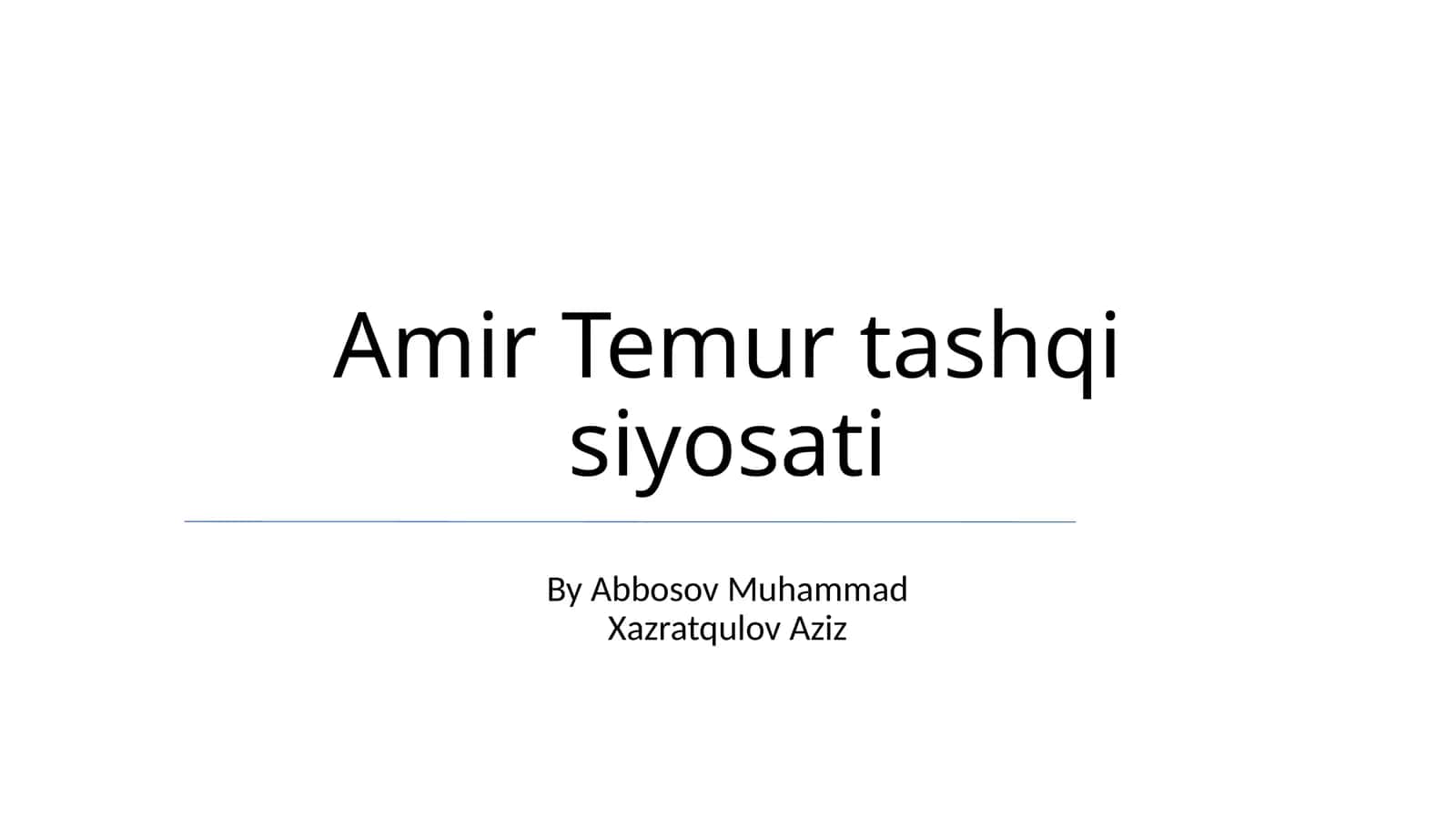 Amir Temur tashqi siyosati 1