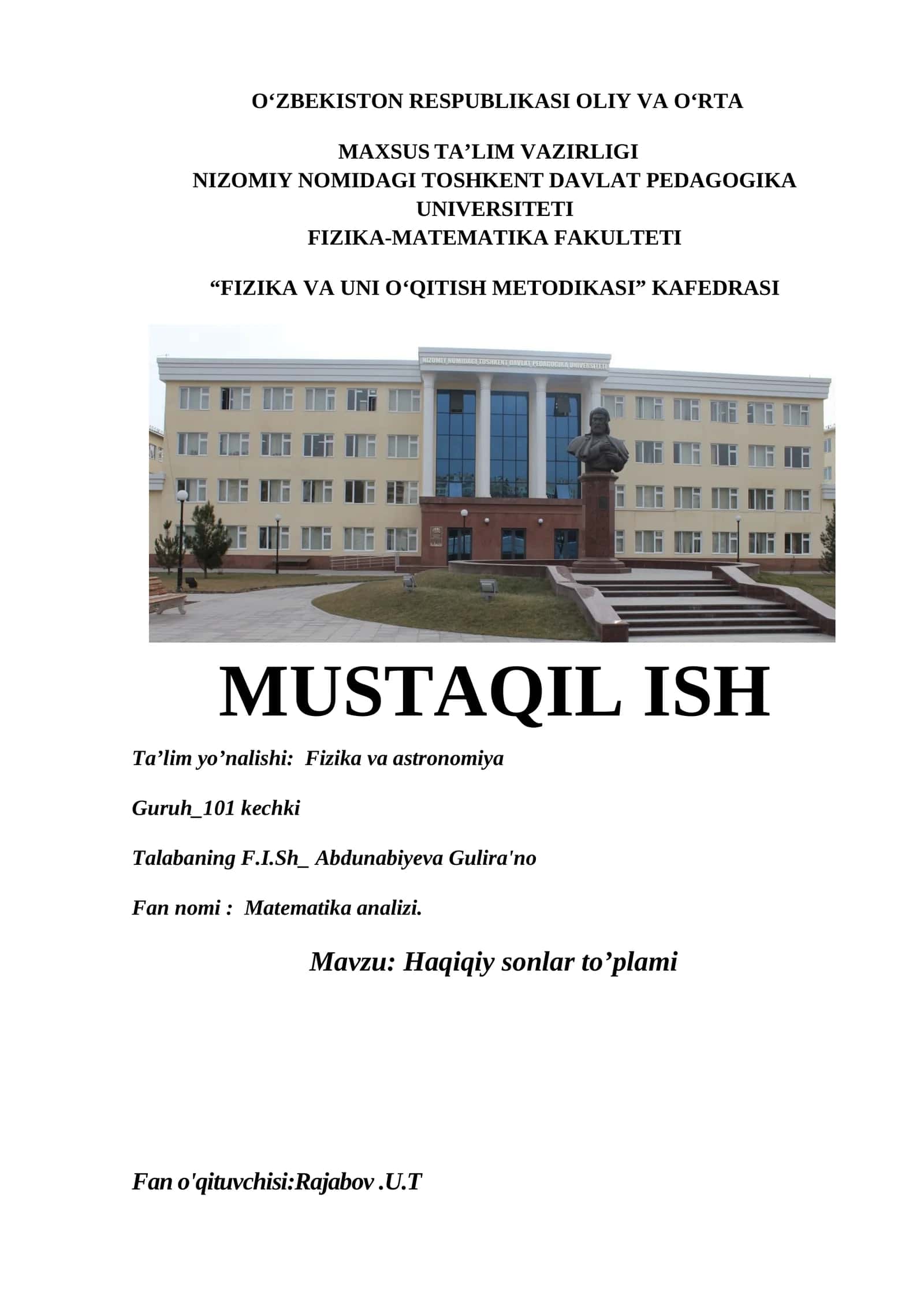 Haqiqiy sonlar to’plami 1