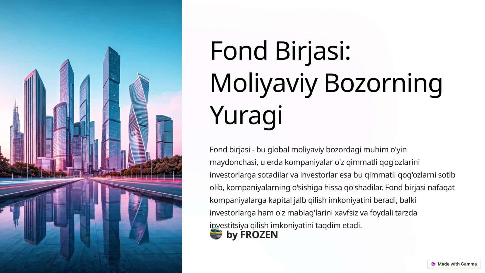 Fond Birjasi: Moliyaviy Bozorning Yuragi 1
