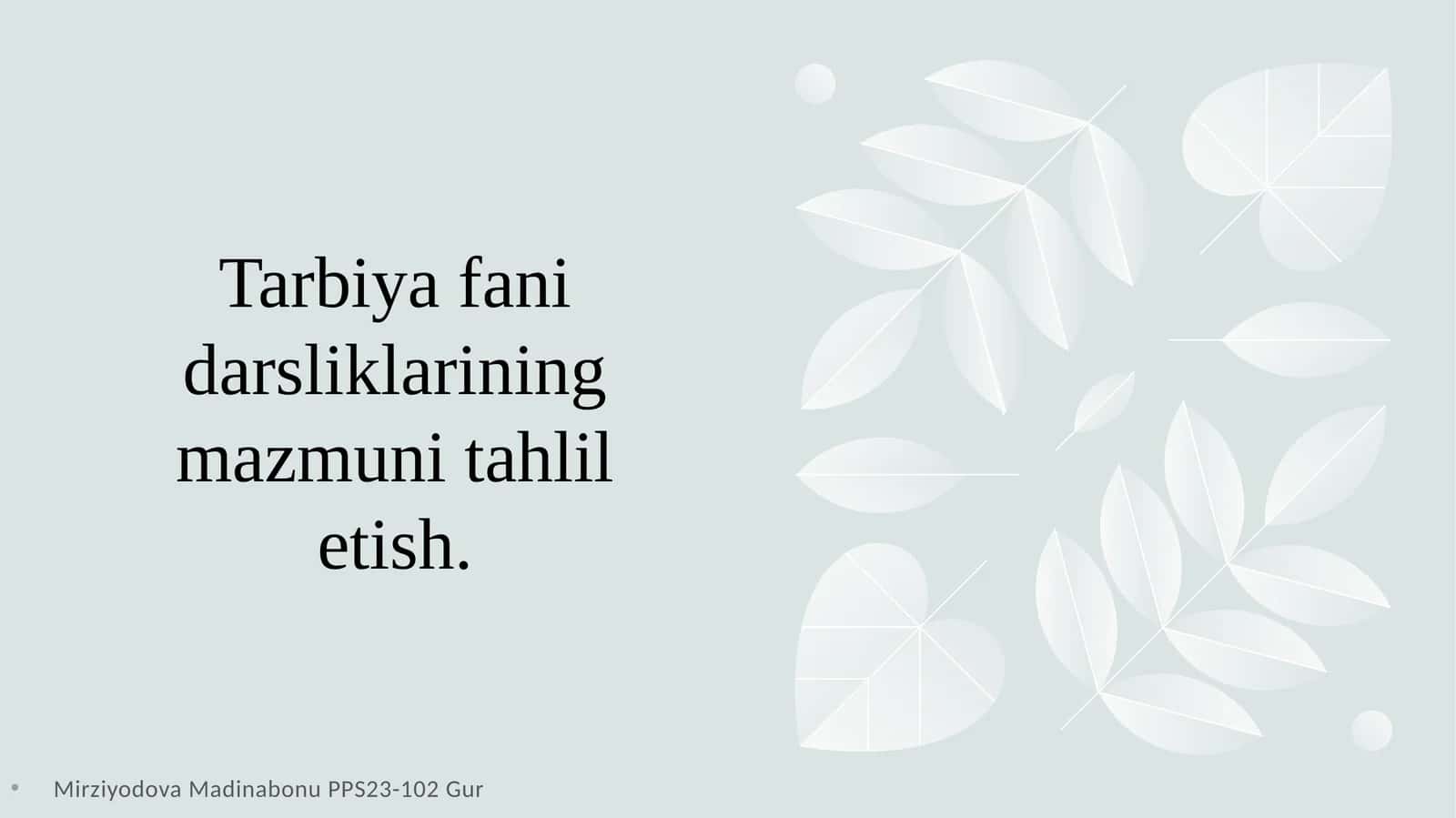 Tarbiya fani darsliklarining mazmuni tahlil etish 1