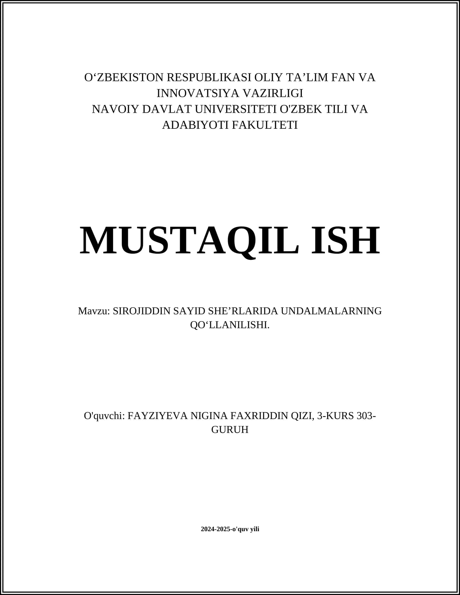 SIROJIDDIN SAYID SHE’RLARIDA UNDALMALARNING QO‘LLANILISHI 1