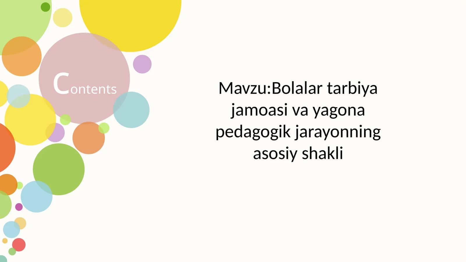 Bolalar tarbiya jamoasi va yagona pedagogik jarayonning asosiy shakli 1