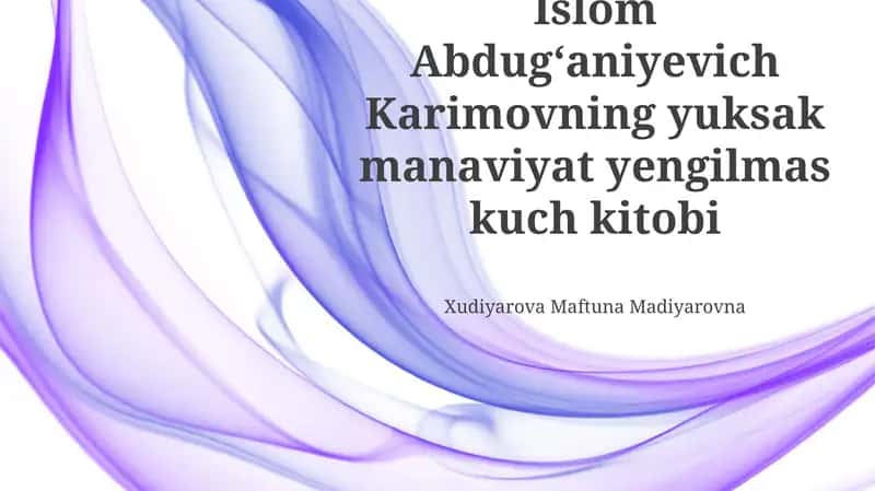 Karimovning yuksak manaviyat yengilmas kuch kitobi 1